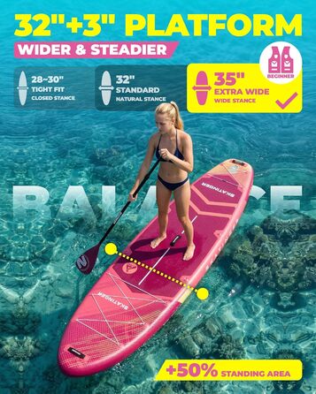 Надувний SUP-борд Skatinger для йоги та прогулянок, 289x86.4x15.2 см, червоний метеорит. Рюкзак 1600D, D-кільця, ремінь.