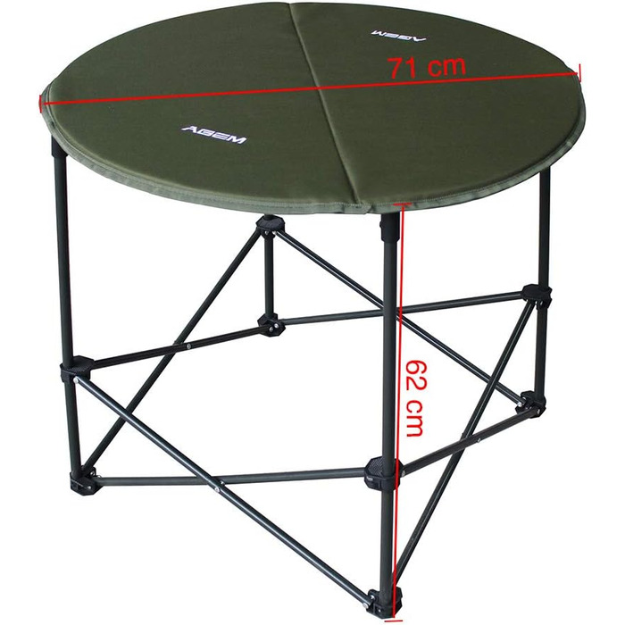 Складний круглий кемпінговий стіл AGEM Flatbar для пікніка та пляжу 71x62 см