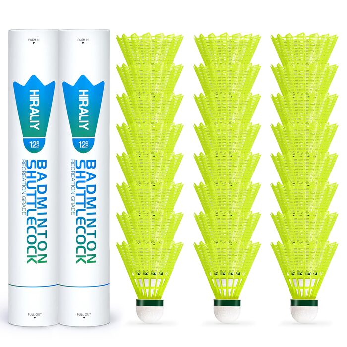 Волан для бадмінтону HIRALIY нейлон, 12/24 шт., висока швидкість, для тренувань та гри в приміщенні/на вулиці, для молоді