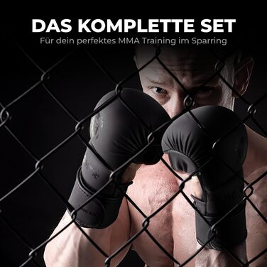 Рукавички для MMA Fightr 07oz, з товстою підкладкою, для спарингу, боксу, кікбоксингу, чорні, розмір L, з чохлом