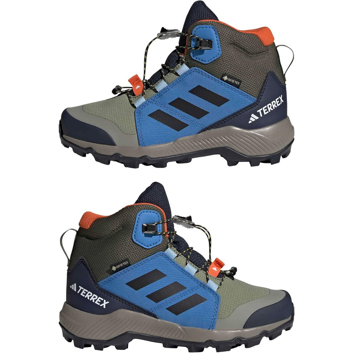Дитячі трекінгові черевики Adidas Terrex Mid Gore-TEX для дітей (5.5 UK, Tent Green Core Black Ray Blue)