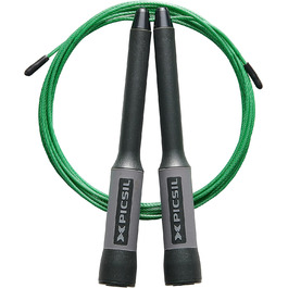 Picsil Sphinx Speed Rope – легке та міцне скакалка для кроссфіту, фітнесу, боксу, професійна скакалка з подвійним підшипником, високоякісні матеріали, чорна