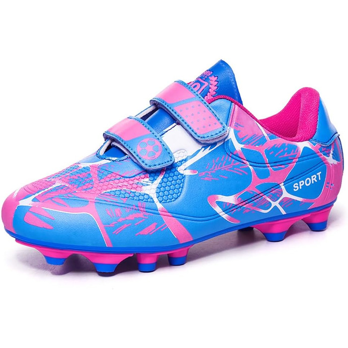 Дитячі футбольні бутси для хлопчиків та дівчаток, Outdoor, тренувальні, для штучного газону, шипові, Unisex, 28-37EU (37 EU, Рожевий)
