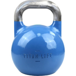 TITAN LIFE PRO Гиря для кросфіту 12 кг, сталева, професійна, з великою основою, для змагань, синя