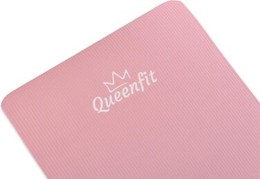 Фітнес-мат для йоги Queenfit NBR 180x61 см, 1,5 см, для пілатесу, аеробіки, з ременем для перенесення, м'ятний