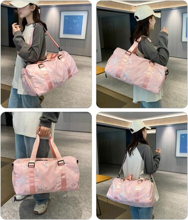 Дитяча спортивна сумка-рюкзак з відділенням для взуття та мокрих речей, спортивна сумка для дівчаток зі зірковим малюнком, для занять гімнастикою та танцями (зелена, рожева)