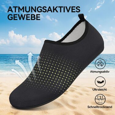 Водні черевики для жінок та чоловіків: зручні та швидковисихаючі аквашузи для плавання, пляжу та серфінгу. Антиковзкі, унісекс, розмір 40 EU, колір: зелений (зоряне небо)