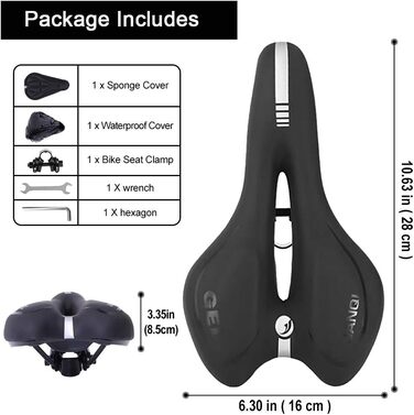 Велосипедне сідло Cube для чоловіків та жінок: комфортне, ергономічне, з гелевою вставкою, для MTB, BMX, шосе, електровелосипеда та ін.