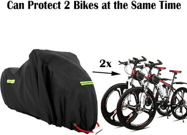 Водонепроникний чохол для велосипеда MOZMY, захисна накидка для 1-3 велосипедів, розмір 210*112*112 см, захист від погодних умов, отвори для замка