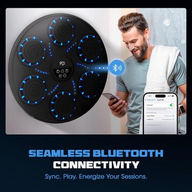 HOME NEATLY Музична бокс-машина для дорослих і дітей, настінний тренажер із боксерськими рукавичками, фітнес-машина з Bluetooth і LED-дисплеєм, сімейний інтерактивний пристрій