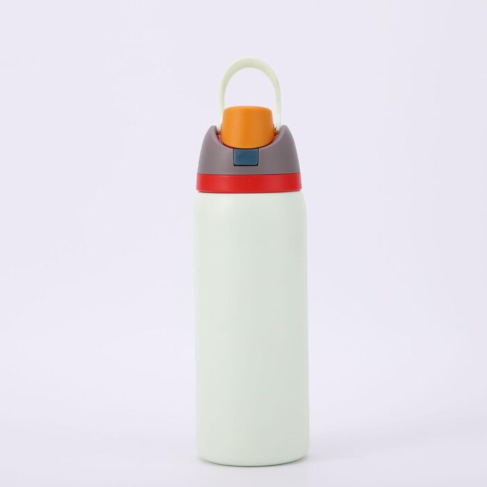 32oz ізольована пляшка для води з нержавіючої сталі зі зручною трубочкою, термос, для спорту, подорожей та авто, BPA-free, не протікає, молочно-біла