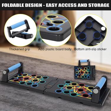 Складне тренажер для віджимань 24 в 1: дошка для віджимань, багатофункціональний фітнес, тренування всього тіла, ефективні ручки для віджимань, нарощування м'язів вдома