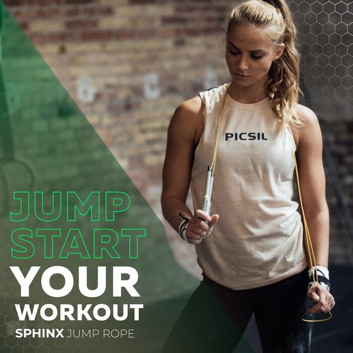 Picsil Sphinx Speed Rope – легке та міцне скакалка для кроссфіту, фітнесу, боксу, професійна скакалка з подвійним підшипником, високоякісні матеріали, чорна