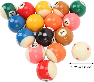 Набір куль для більярду, 16 штук. Кулі для більярду діаметром 5,72 см (2,25 дюйми) для американського більярду. Аксесуар для більярдного столу.
