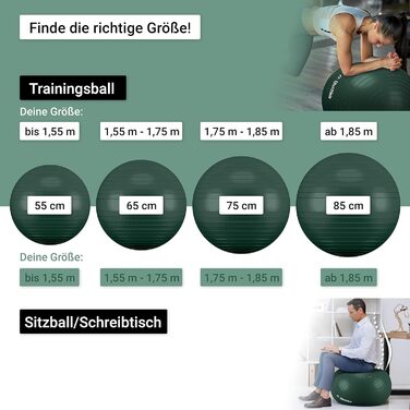Фітбол для фітнесу, йоги та офісу Deep Forest 55 см з антивибуховою системою