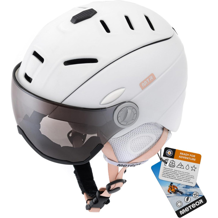 Шолом гірськолижний дитячий/жіночий/чоловічий Meteor, розмір M (55-58 см), білий