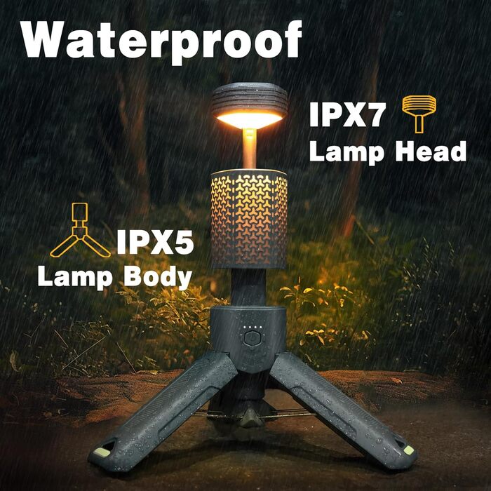 Ліхтар кемпінговий LED IPX7/IPX5, акумуляторний, 10500mAh, до 35 годин, регульована колірна температура, для туризму, риболовлі, екстрених ситуацій