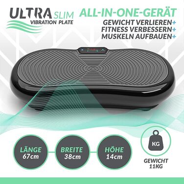 Вібраційна платформа Bluefin Fitness для домашніх тренувань, компактна, з еспандерами, для нарощування м'язів і всього тіла, безшумний мотор