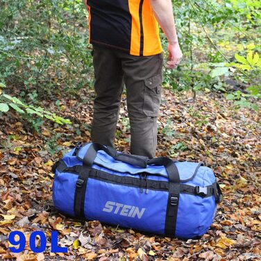 Водонепроникна сумка для подорожей та рюкзак STEIN Metro 90 л, ПВХ-тент, з компресійними ременями та м'якими плечовими ременями, жовтий