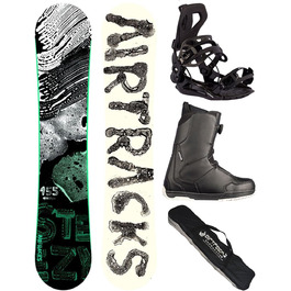 Сноуборд-комплект Airtracks Steezy Wide Hybrid Rocker Twin Tip 145 см + Кріплення Master + Черевики Star Black 40 + Чохол