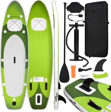 Надувна SUP-дошка ZEYUAN 300x76x10 см із аксесуарами, сидінням і веслом, зелена – комплект для сапсерфінгу