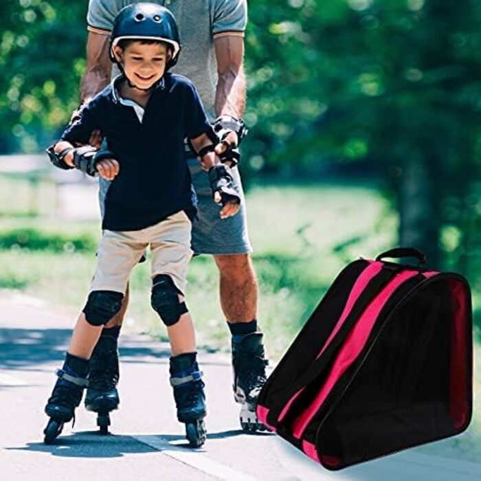 Сумка для роликових ковзанів, ролерів, унісекс, з регульованим плечовим ременем, рожева