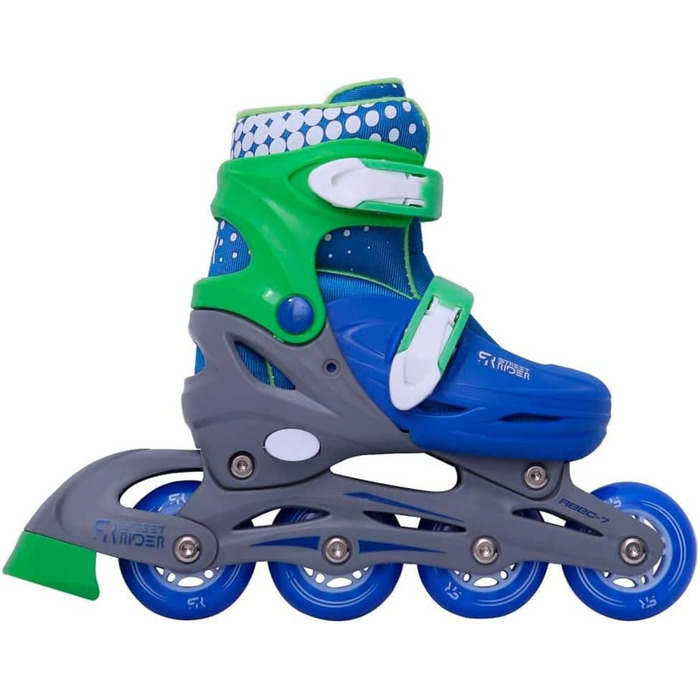 Дитячі ролики Street Rider Inlineskates, регульовані 31-34, зелено-блакитні, Alurahmen, ABEC 7