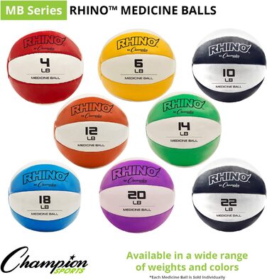 Медичний м'яч Champion Sports з натуральної шкіри
