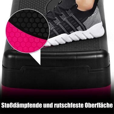 STEPPER COSTWAY: регульована платформа для степу, рожевий, до 250 кг