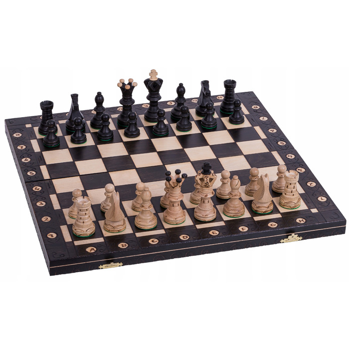 OUTLET — Дерев'яні шахи AMBASADOR Black Edition, 52 x 52 см
