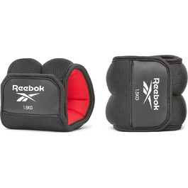 Обважнювачі для щиколоток Reebok, регульовані, чорні/червоні, неопрен, для фітнесу і силових тренувань