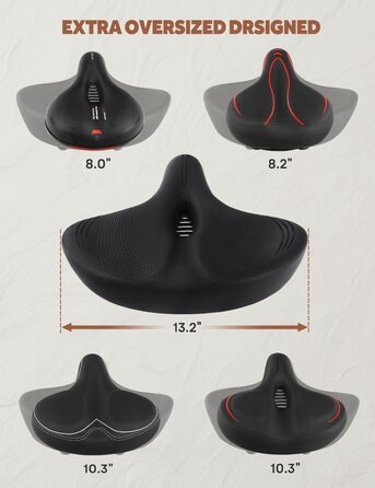 Надвелике велосипедне сидіння для Peloton Bike & Bike+ – комфортне замінне сидіння для чоловіків та жінок, широке велосипедне сідло, сумісне з аксесуарами Peloton, для тренувальних, електро- та круїзерних велосипедів (Чорний)