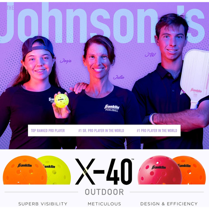 Franklin Sports Pickleball-X Performance 40 Outdoor - м'ячі для піклболу (рожеві)