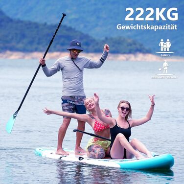 Надувна SUP-дошка COOLCAA 354x86x15 см з аксесуарами, вантажопідйомність 210 кг, для дорослих та підлітків, універсальна для всіх рівнів
