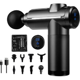 Масажер для м'язів Active Massage Gun: 8 насадок, USB-C, для глибокого масажу, розслаблення м'язів, чорний