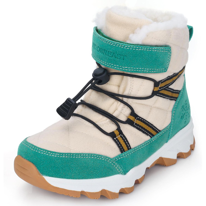 Зимові черевики для дівчаток та хлопчиків VisionReast: тепла вовняна підкладка, підошва з неслизьким протектором, для прогулянок та походів (зелені, 37 EU)