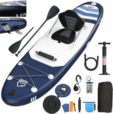 Надувний SUP Борд JUMMICO 330x80x15 см - 2-в-1 з каяком, веслом та аксесуарами (до 160 кг), для серфінгу, риболовлі, йоги, зелений/темно-синій