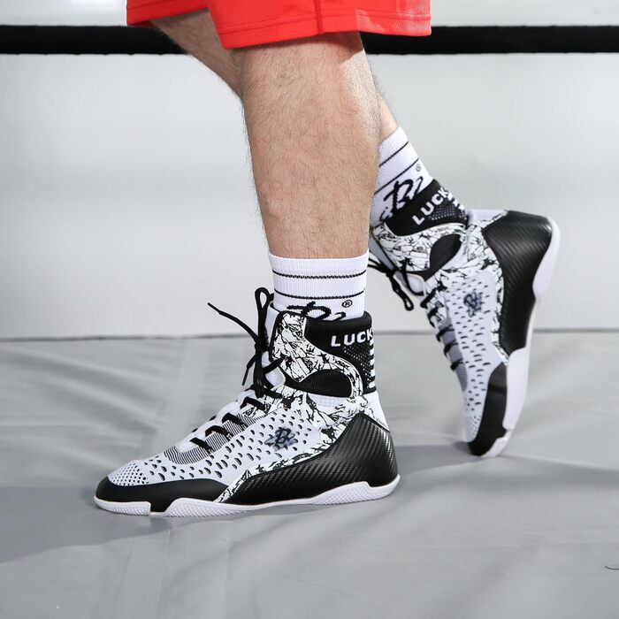 Черевики для боротьби для чоловіків та жінок, дихаючі та легкі (46.5/47 EU, Чорний)