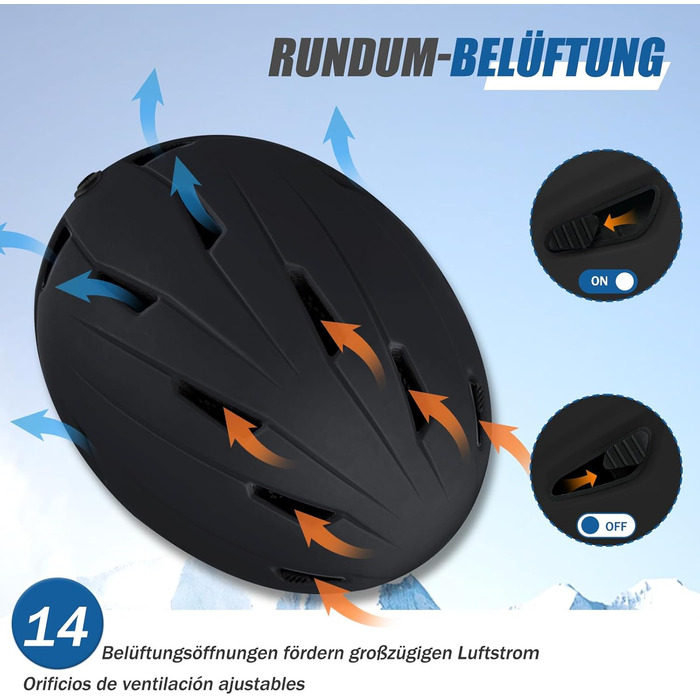 Шолом для гірськолижного спорту та сноуборду з маскою Skihel Kit, UV400, PC-маска, регульований, вентиляція, унісекс, білий (чорний, M)