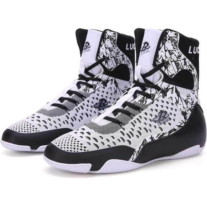 Черевики для боротьби для чоловіків та жінок, дихаючі та легкі (46.5/47 EU, Чорний)