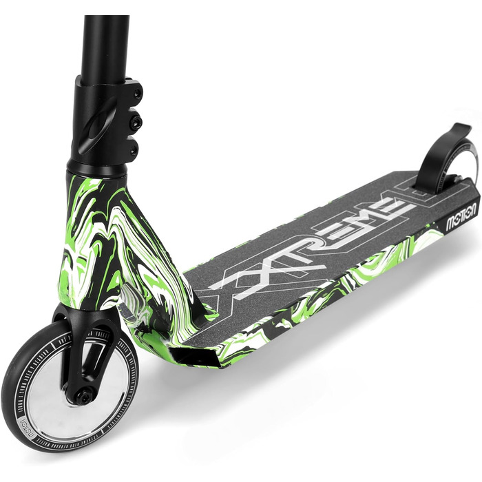 Трюковий самокат Motion Stunt Scooter Xtreme для підлітків і дорослих, алюмінієвий, колеса 120 мм, ABEC 9, для новачків і досвідчених, стильний та міцний, Forest