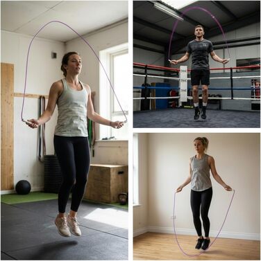 Стрибунці Elevate Speed Rope для дорослих, швидкісний скакалка 5 мм, довжина 3 м (регульована), фіолетова