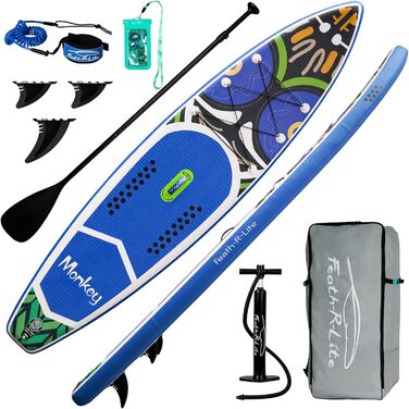 Надувна SUP-дошка FunWater Monkey для дорослих, повний комплект: весло, помпа, рюкзак, страхувальний шнур, водонепроникна сумка