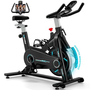 Велотренажер для дому Wenoker: тихий спінінг з регулюванням опору, тримач для планшета, до 160 кг