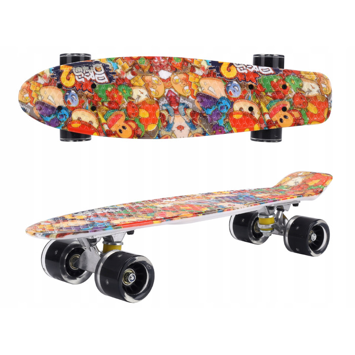 Скейтборд Aurora FB graffiti, 56x14,5 см, колеса 60 мм 82A, підшипники ABEC-7, до 100 кг