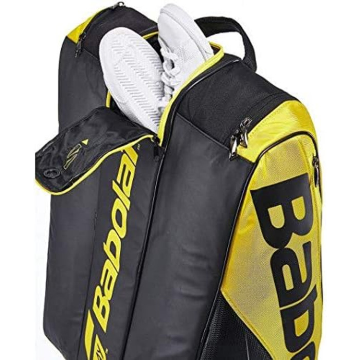 Тенісна сумка Babolat RH X12 Pure Aero для дорослих, унісекс, жовто-чорна, багатофункціональна, універсальний розмір
