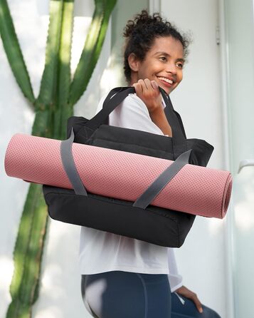 Сумка BAGSMART для жінок з блискавкою, стьобана спортивна сумка з ременями для йога-килимка, для подорожей і спорту, бежева