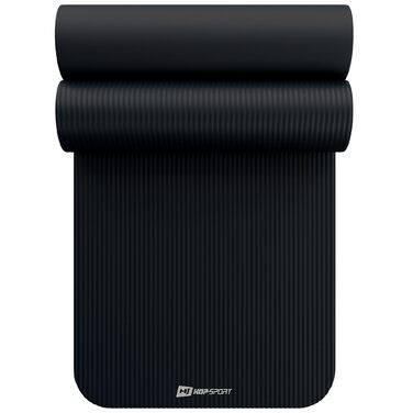 Гимнастичний килимок Hop-Sport 190 x 60 x 2 см, протиковзка фітнес-матрац з NBR-піни для спорту та йоги, чорний