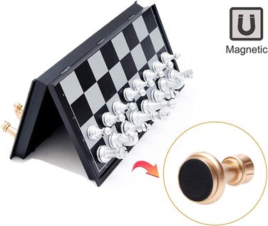 Магнітні шахи KOKOSUN, золоті та срібні фігури, складна шахівниця 36×36 см, подарунок і навчальна гра для дітей і дорослих