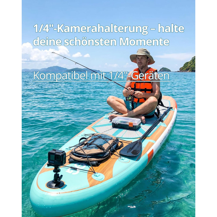 SUP дошка для плавання стоячи Premium Allround, 320x81x15 см, до 200 кг, з сидінням, для 2 осіб, з тримачем для камери
